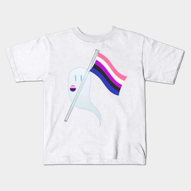 Pride Ghosts - Genderfluid Kids T-Shirt by WhiteRabbitWeirdo